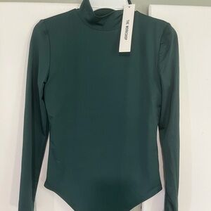 Workshop Republic Clothing Dark Green Long Sleeve Bodysuit